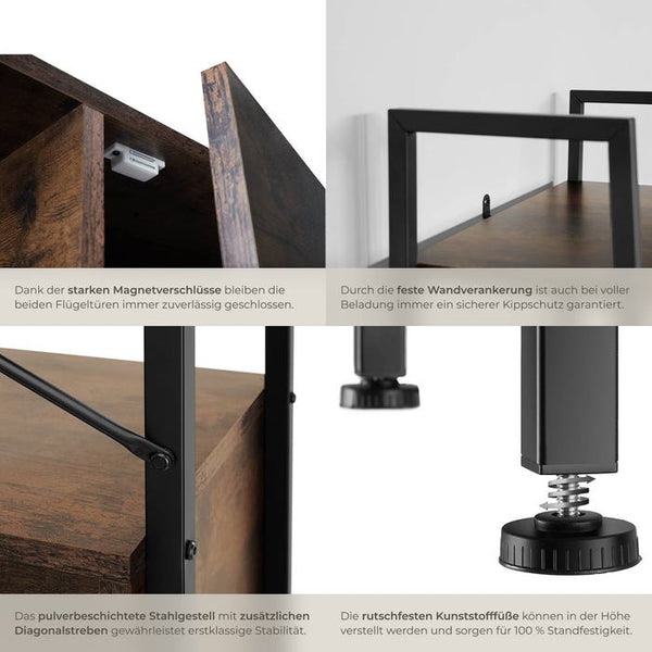 Leiterregal Brentwood Industrial Holz dunkel, rustikal