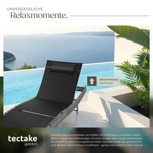 Rattan Sonnenliege Moana grau-meliert