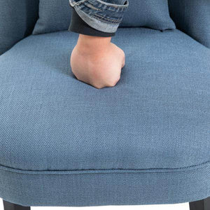 Relaxsessel mit Rückenkissen Sessel Fernsehsessel Erhöhte Füsse Leinen Blau