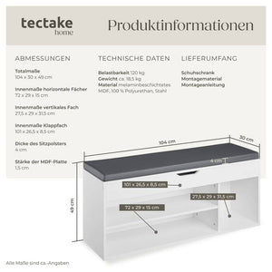 Schuhbank Natalya weiss