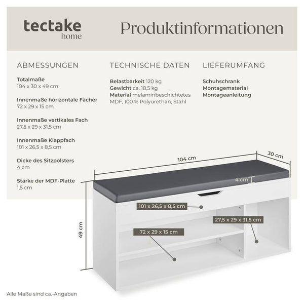 Schuhbank Natalya weiss
