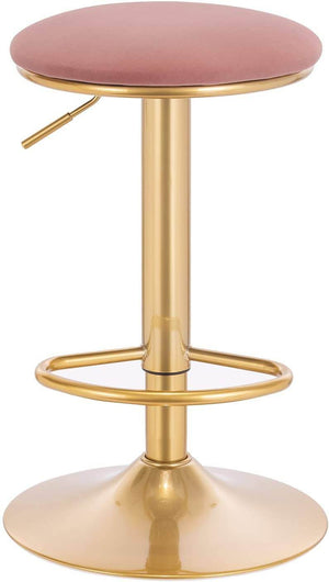 2er Set Barhocker Barstuhl mit Fußstütze höhenverstellbar Tresenhocker, Rosa