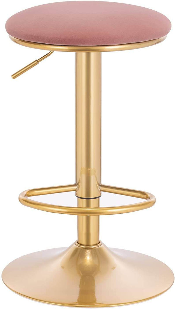 2er Set Barhocker Barstuhl mit Fußstütze höhenverstellbar Tresenhocker, Rosa