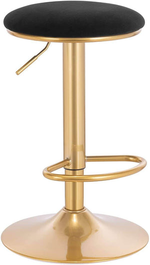2er Set Barhocker Barstuhl mit Fußstütze höhenverstellbar Samt Gold