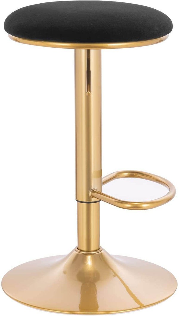 2er Set Barhocker Barstuhl mit Fußstütze höhenverstellbar Samt Gold