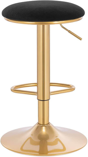 2er Set Barhocker Barstuhl mit Fußstütze höhenverstellbar Samt Gold