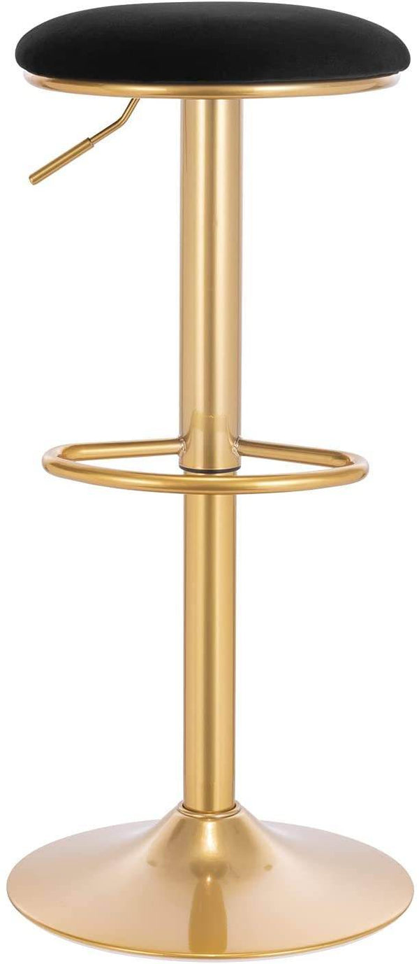 2er Set Barhocker Barstuhl mit Fußstütze höhenverstellbar Samt Gold