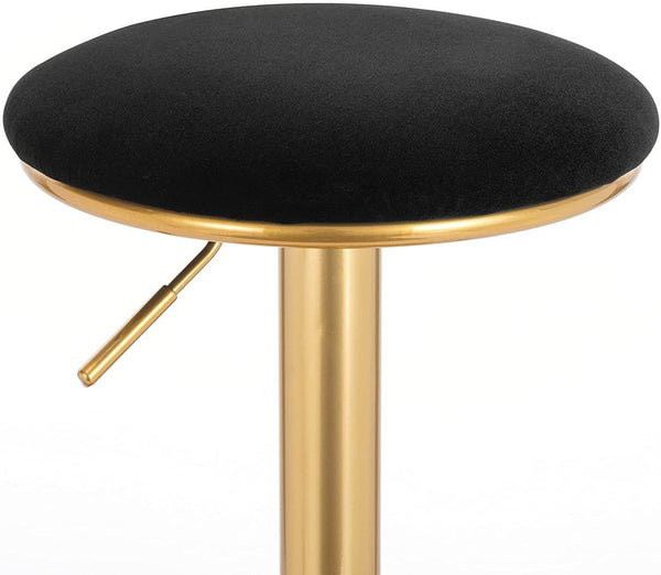 2er Set Barhocker Barstuhl mit Fußstütze höhenverstellbar Samt Gold