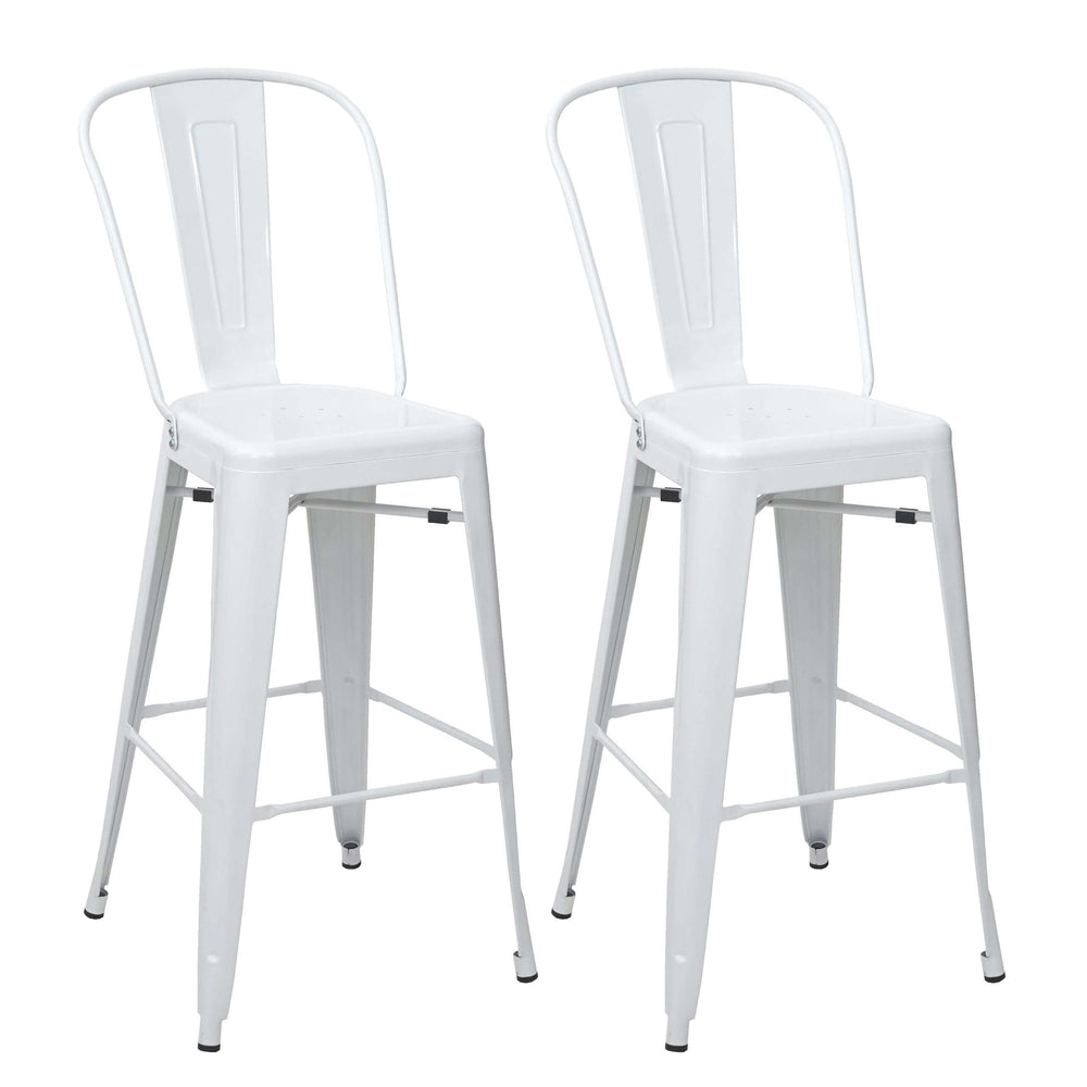 2er-Set Barhocker JAM-A73 Industriedesign weiss