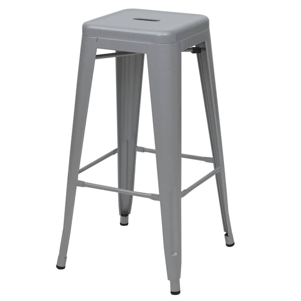 2er-Set Barhocker JAM-A73 Metall Industriedesign stapelbar grau