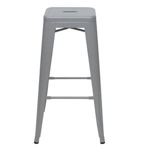 2er-Set Barhocker JAM-A73 Metall Industriedesign stapelbar grau