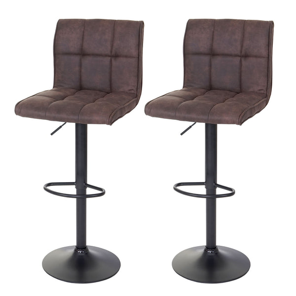 2er-Set Barhocker JAM-B13 Wildlederimitat vintage dunkelbraun