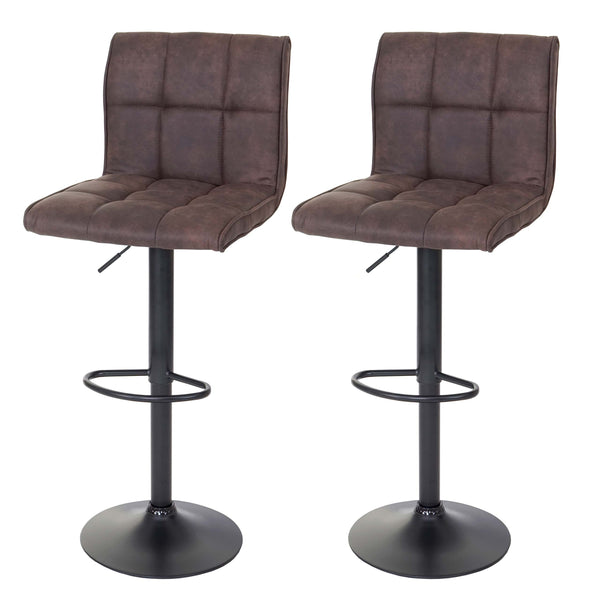 2er-Set Barhocker JAM-B13 Wildlederimitat vintage dunkelbraun