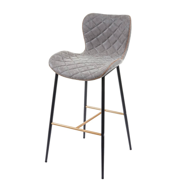 2er-Set Barhocker JAM-E55 Vintage goldfarbene Streben grau