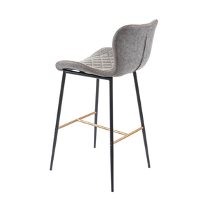 2er-Set Barhocker JAM-E55 Vintage goldfarbene Streben grau