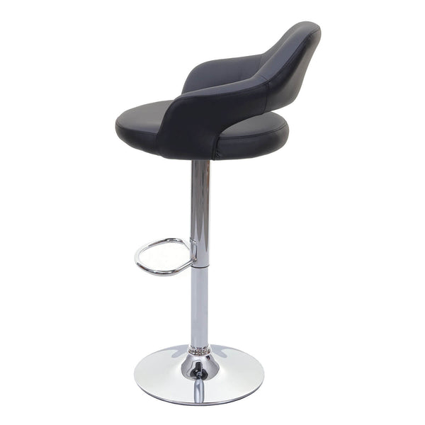 2er-Set Barhocker JAM-F16 Drehhocker mit Lehne grau-schwarz