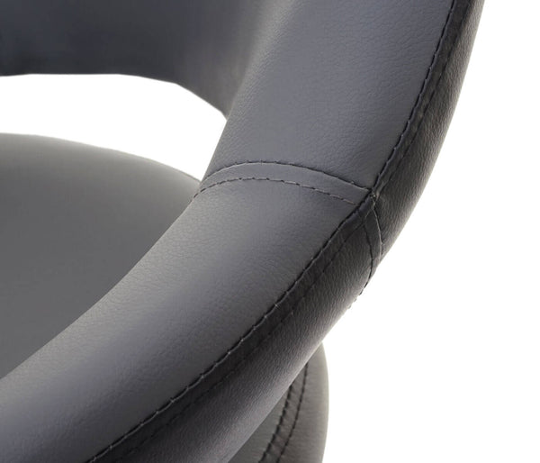 2er-Set Barhocker JAM-F16 Drehhocker mit Lehne grau-schwarz