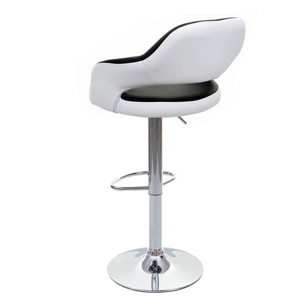 2er-Set Barhocker JAM-F16 Drehhocker mit Lehne schwarz-weiss