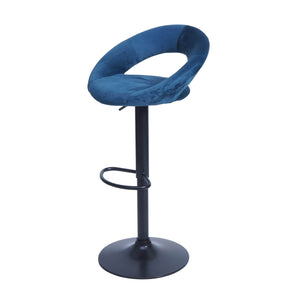 2er-Set Barhocker JAM-F46 Bistrohocker schwarz Samt petrol