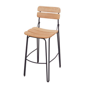 2er-Set Barhocker JAM-G71 Bistrostuhl Industrial Holz naturbraun