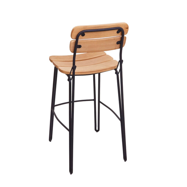 2er-Set Barhocker JAM-G71 Bistrostuhl Industrial Holz naturbraun