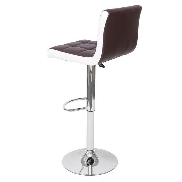 2er-Set Barhocker JAM-G87 höhenverstellbar Kunstleder braun-weiss Chromfuss