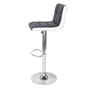 2er-Set Barhocker JAM-G87 höhenverstellbar Kunstleder schwarz-weiss Chromfuss