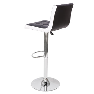 2er-Set Barhocker JAM-G87 höhenverstellbar Kunstleder schwarz-weiss Chromfuss