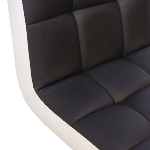 2er-Set Barhocker JAM-G87 höhenverstellbar Kunstleder schwarz-weiss Chromfuss