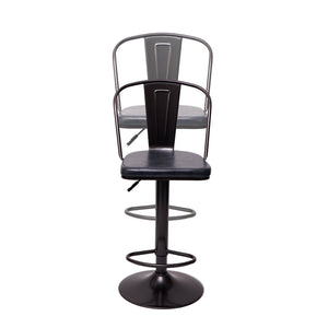 2er-Set Barhocker JAM-H10a höhenverstellbar Industrial schwarz-grau