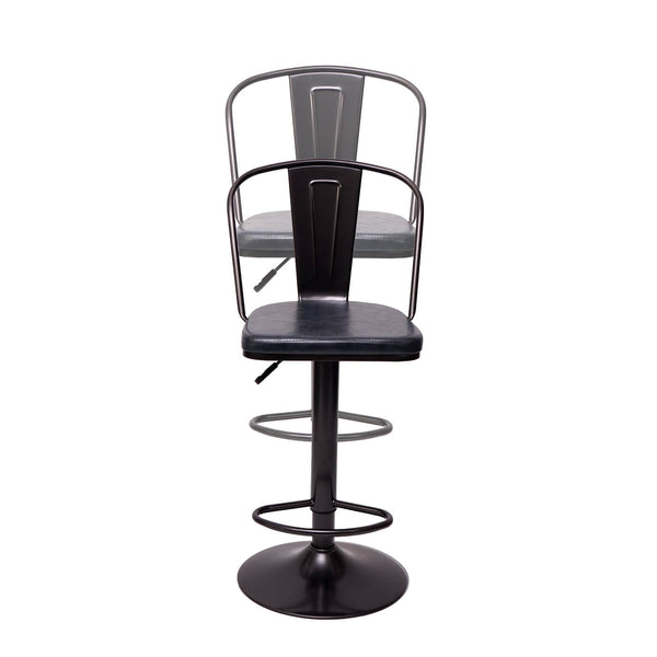 2er-Set Barhocker JAM-H10a höhenverstellbar Industrial schwarz-grau