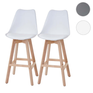 2er-Set Barhocker Malmö Retro Design weiss