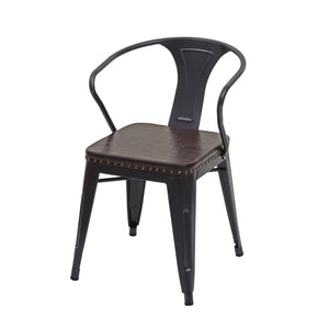 2er-Set Esszimmerstuhl JAM-H10 Chesterfield Industrial schwarz-braun