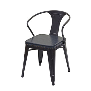 2er-Set Esszimmerstuhl JAM-H10 Chesterfield Industrial schwarz-grau