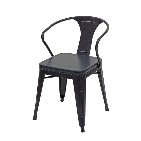 2er-Set Esszimmerstuhl JAM-H10 Chesterfield Industrial schwarz-grau