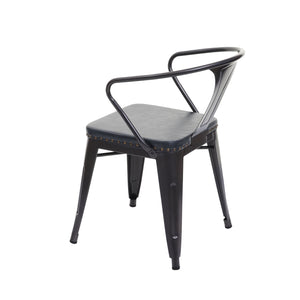 2er-Set Esszimmerstuhl JAM-H10 Chesterfield Industrial schwarz-grau