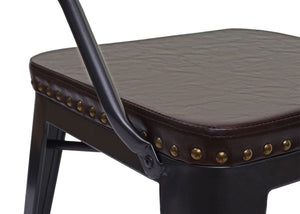 2er-Set Esszimmerstuhl JAM-H10 Chesterfield Industrial schwarz-braun