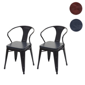 2er-Set Esszimmerstuhl JAM-H10 Chesterfield Industrial schwarz-grau