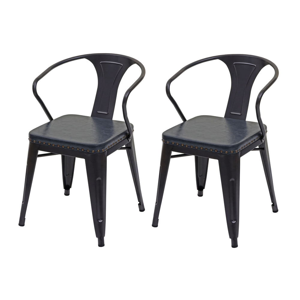 2er-Set Esszimmerstuhl JAM-H10 Chesterfield Industrial schwarz-grau