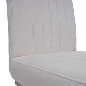 2er-Set Freischwinger JAM-L14 Samt Edelstahl gebürstet creme-weiss
