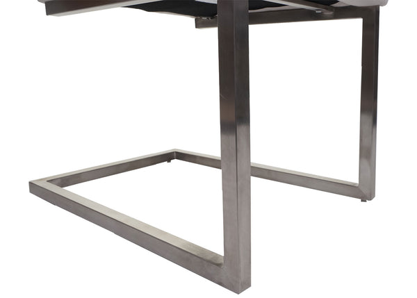 2er-Set Freischwinger JAM-L14 Samt Edelstahl gebürstet creme-weiss