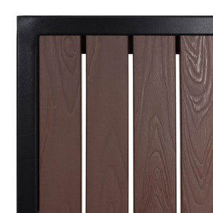 2er-Set Gartenstuhl + Gartentisch Gastro Outdoor Alu schwarz dunkelbraun