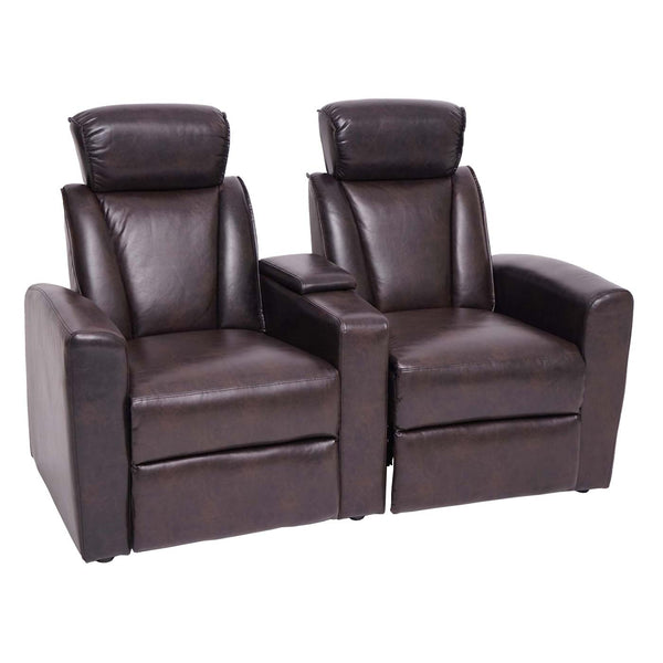 2er Kinosessel Relaxsessel Kunstleder mit Staufach braun