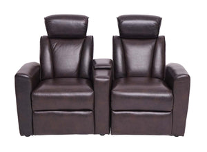 2er Kinosessel Relaxsessel Kunstleder mit Staufach braun