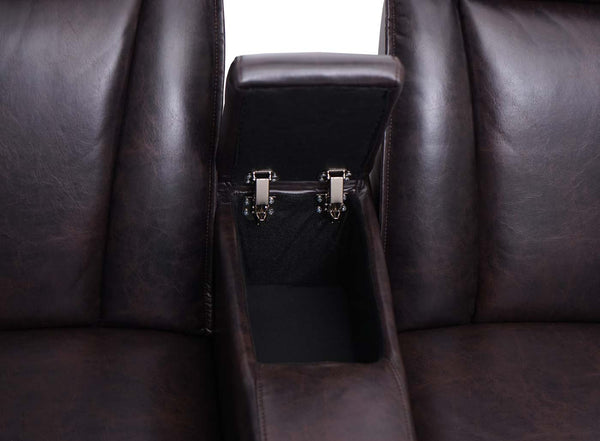 2er Kinosessel Relaxsessel Kunstleder mit Staufach braun