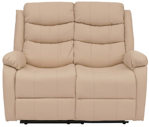 2er Kinosessel Relaxsessel mit Liegefunktion Kunstleder creme