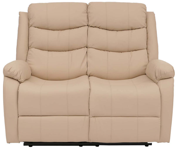 2er Kinosessel Relaxsessel mit Liegefunktion Kunstleder creme