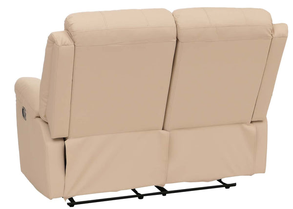 2er Kinosessel Relaxsessel mit Liegefunktion Kunstleder creme