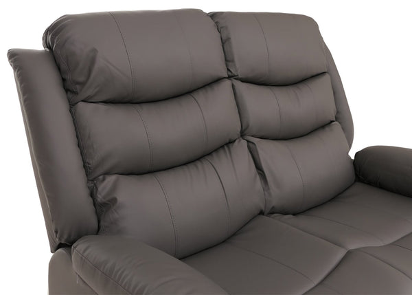 2er Kinosessel Relaxsessel Kunstleder mit Liegefunktion grau