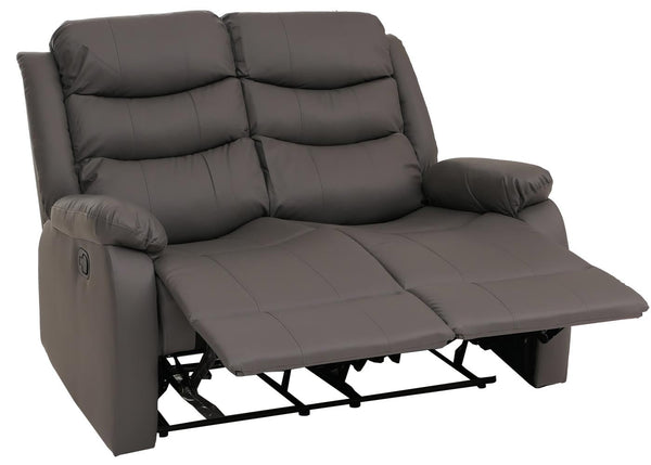 2er Kinosessel Relaxsessel Kunstleder mit Liegefunktion grau